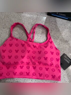 Disney x Lululemon longline energy Bra in pink - Size 6 NWT